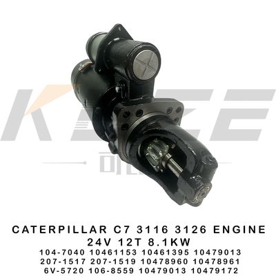 6V-5720 106-8559  C7 3116 3126 ENGINE 24V 12T 8.1KW STARTER MOTOR 104-7040 10461153 10461395 207-1517 207-1519 FOR E320 E322 E325 EXCAVATOR