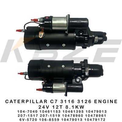 6V-5720 106-8559  C7 3116 3126 ENGINE 24V 12T 8.1KW STARTER MOTOR 104-7040 10461153 10461395 207-1517 207-1519 FOR E320 E322 E325 EXCAVATOR