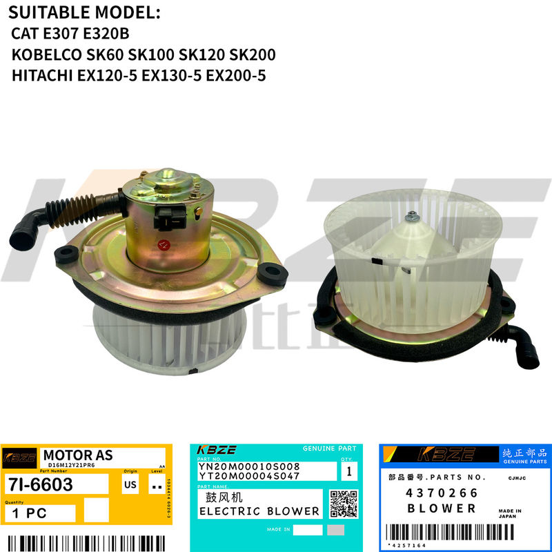 HITACHI 4370266 KOBELCO CAT EXCAVATOR 24V BLOWER MOTOR 7I-6603 YN20M00010S008 FITS EX200 ZAX200 SK60 EX30 E307 E320